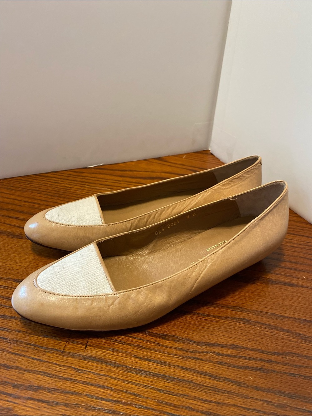 Halston III Leather and linen flats